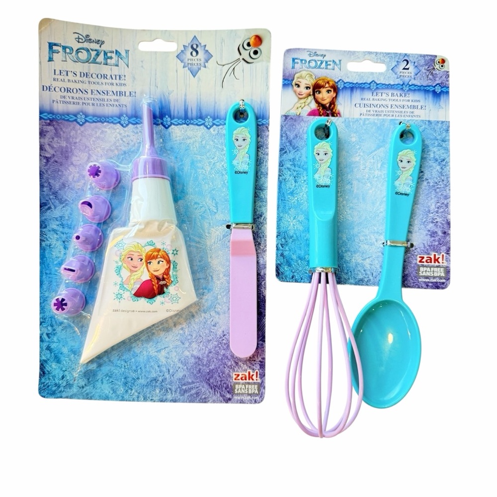 Zak! Disney Frozen Let’s Decorate Baking Tools for Kids 10 Pieces Brand New NIB